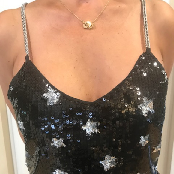 Dance & Marvel Tops - Dance & Marvel Star Pattern Sequins Top -  Small